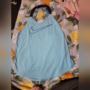 Nike Sky Blue Dri-FIT Tank Halter Open Back Size S